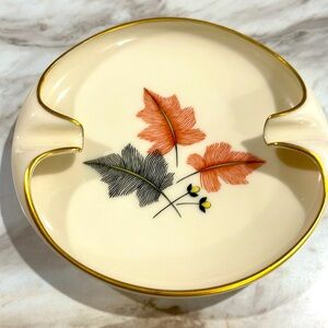 Lenox 3 Leaf Porcelain Ashtray Trinket Tray EXC